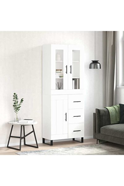 Concept Dulap înalt, alb, 69,5x34x180 cm, lemn compozit