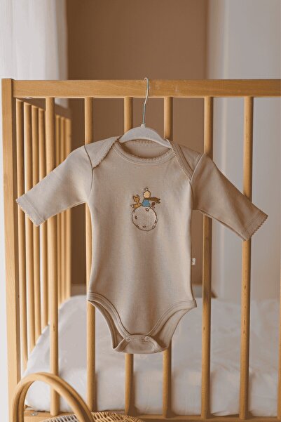 İLAYS Premium Çıt çıtlı Nakışlı Bebek Zıbın Uzun Kollu Body 2li Set