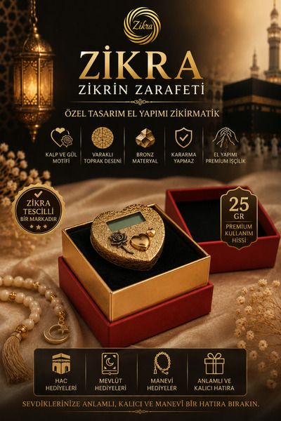 Craponia ZİKRA - Zikrin Zarafeti Özel Tasarım El Yapımı Zikirmatik 25gr Premi...