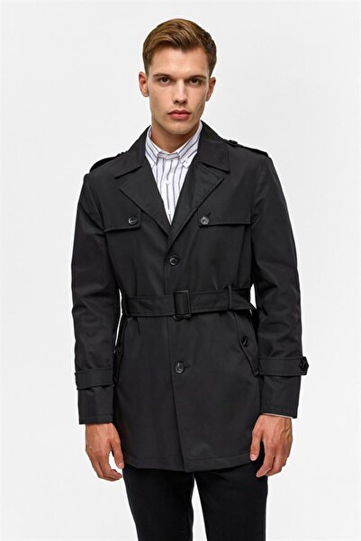 SÜVARİ Siyah Slim Düz Mont