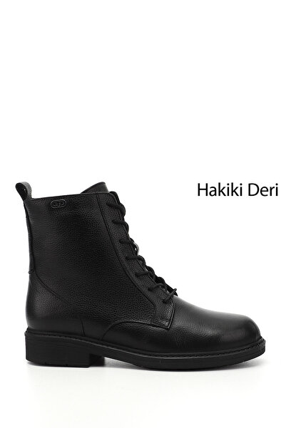 GÖNDERİ(R) Cizme negre de damă, cu fermoar, talpă din cauciuc, din piele natu...