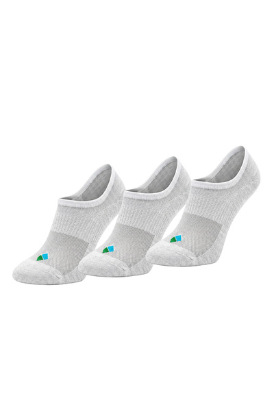 Bonny Silver Odor-Free No Show Booties Women's White Silver Socks 3-Pack