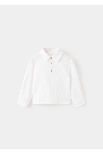 MANGO Baby Pamuklu polo yaka tişört