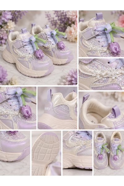 LE STYLE DE MARIE Girl's Princess Model Glittery Orthopedic Sports Shoes