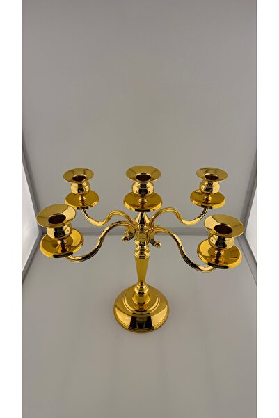 ALMASA Luxurious five-sided gold candlestick