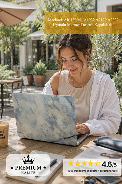 Mcstorey غطاء/حافظة بنمط رخامي متوافق مع أجهزة Apple Macbook Air مقاس 13 بوصة...