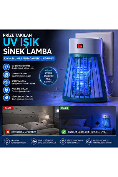 yusa stores Prize Takılan 1W UV Işıklı Sinek Öldürücü Gece Lambası ve Haşere ...