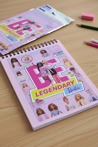 Miniso Barbie Lisanslı Ders Programlı Okul Etiketi – 3 Yaprak Renkli Defter V...