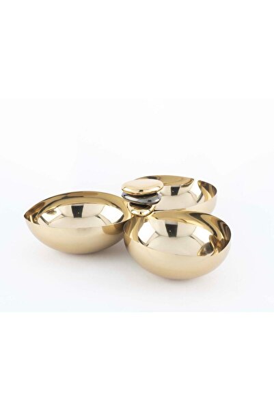 Mikasa Moor Gold Çakıl Taşı 3 Bölmeli Çerezlik 27x10cm