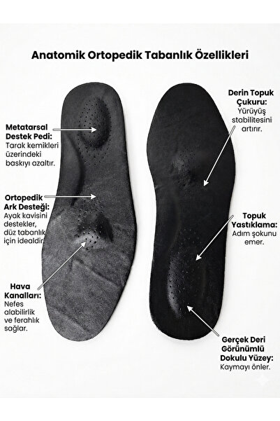 Speedflex Tabanlık Ortopedik Hakiki Deri Yan Basma Destekli