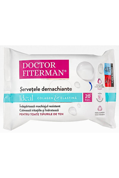 Fiterman Pharma Șervețele demachiante Ideal Doctor Fiterman, colagen și elast...