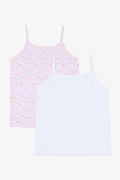 Penti Tricou pentru fetiță Shelly, din bumbac multicolor, din 2 piese