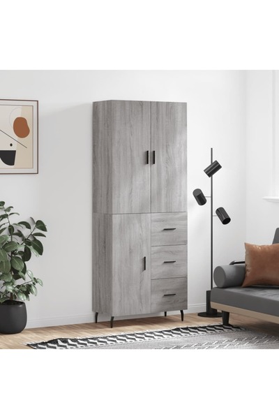 Concept Dulap înalt, gri sonoma, 69,5x34x180 cm, lemn compozit
