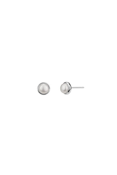 Lisa&Co. Cercei Argint Pearl Bead XS Argint placat cu rodiu / Perlă de apă du...