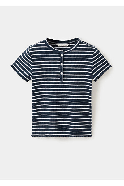 MANGO Kids Çizgili jarse tişört