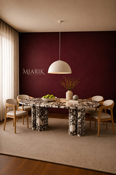 MIARIK DESIGN Menun- Menekşe Mermer Yemek Masası
