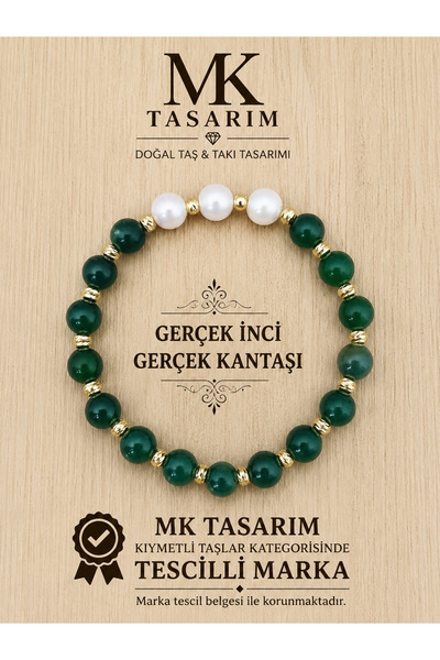MK tasarım Real Pearl - Real Stone Bracelet Mk.7000.804- Comfort-Peace-Energy...