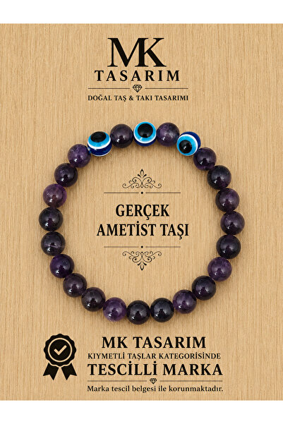 MK tasarım Real Amethyst Stone Bracelet Mk.300.12