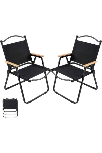 Cady One Folding Camping Chair with Comfortable Backrest and Armrests Heavy D...