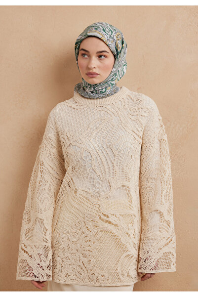 Freshscarfs Βαμβακερό μεταξωτό φουλάρι με σχέδιο Çağla Lena
