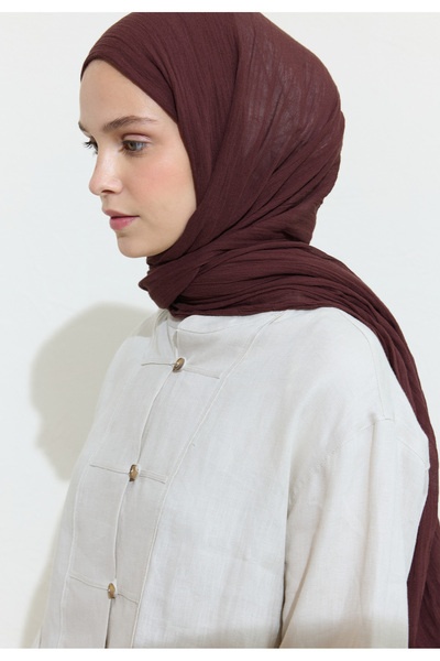 Freshscarfs Pamuklu Keten Şal Blackberry Jam