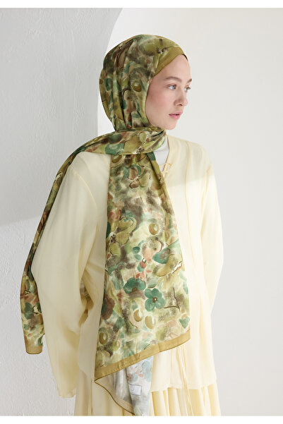 Freshscarfs Hıbıscus Beauty Floş Viskon Şal Hardal