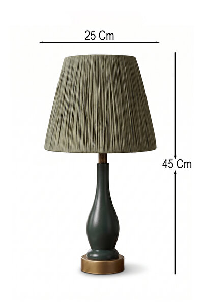 Hmydesign Pimenter Handmade Ahşap Abajur Haki Yeşil