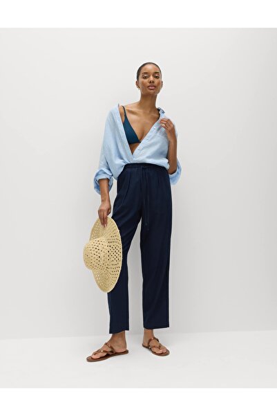 Marks & Spencer Keten Karışımlı Tapered Pantolon