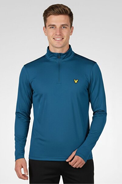 Lyle & Scott Men Sportswear Fit Long Sleeve Training Jersey, Petrol