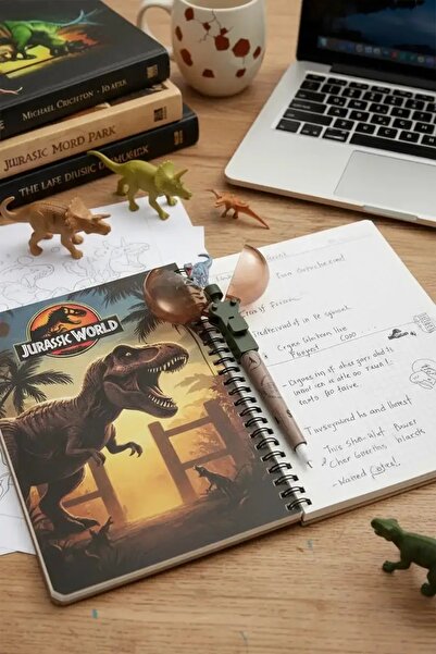 Miniso Jurassic World Lisanslı Dinozor Temalı Yumurta Kabuğu Kapaklı Tükenmez...