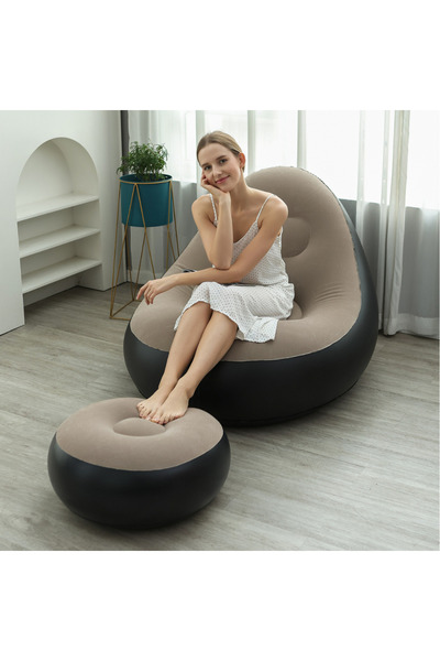 Smartio Inflatable Sun Lounger, Indoor and Outdoor Chair and Ottoman