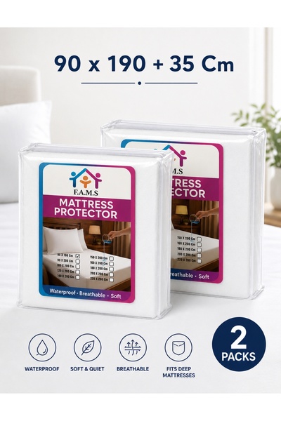 F.A.M.S Waterproof Mattress Protector – Breathable Quilted Fitted Bed Cover w...