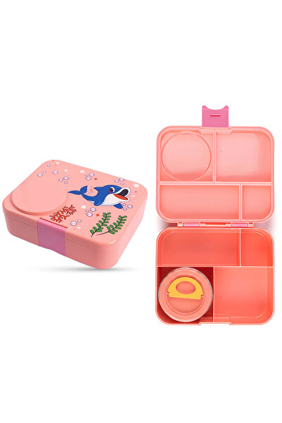 Cocobee Whale Bento Lunch Box With Food Jar – 4 Compartments, Bpa-Free, Leakp...