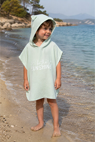 FURYATEX 100% Cotton Muslin Children's Poncho |   Hooded Sea Pool Beach Ponch...