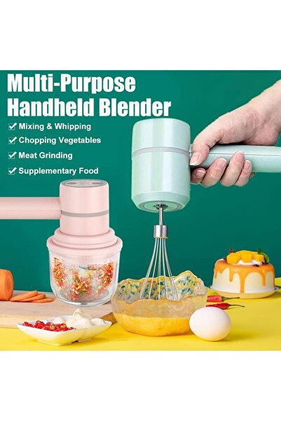 Arabest Cordless Electric Hand Mixer, 3 Attachments, Portable Multi-Purpose F...