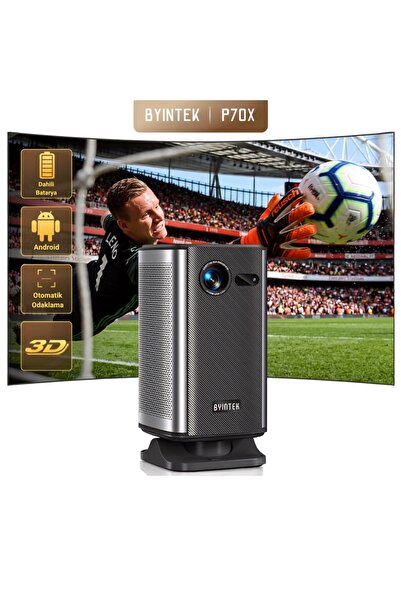 BYINTEK P70X 1080p Full HD 300 ANSI Lümen Taşınabilir DLP Android Projeksiyon...