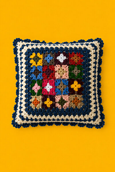 Little Wow! Things Color Splash Cushion Renkli El Yapımı Örgü Kırlent Kılıfı