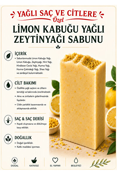 zeynis Limon kabuğu yağlı Zerdeçallı Zeytinyağı Sabunu(1 Adet), Zerdeçal Katk...