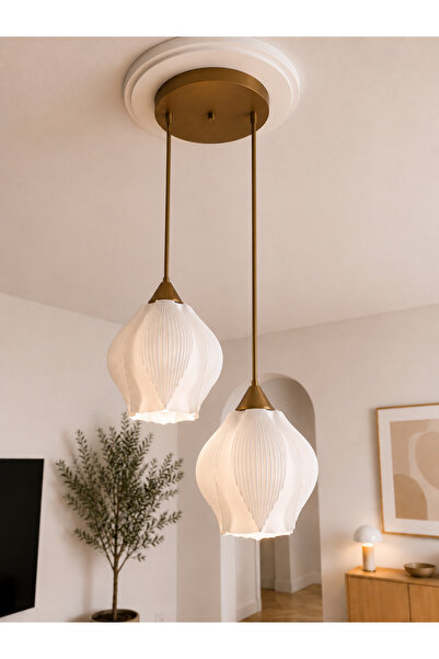 Rekatech Modern Dekoratif Sarkıt Avize Beyaz Led Uyumlu Şık Salon Koridor Mut...
