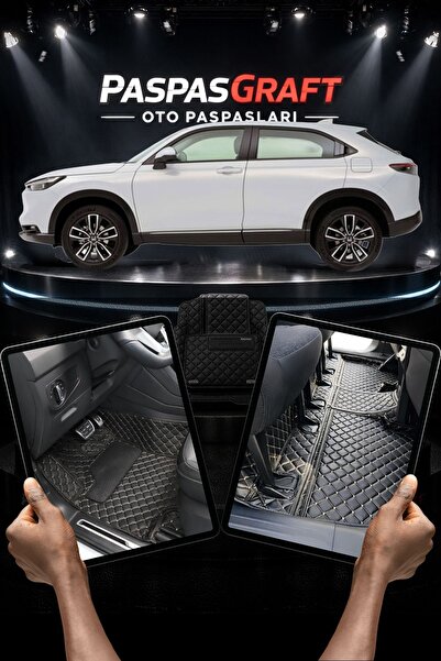 PASPASGRAFT HONDA HRV 2021-2026 Siyah Üzeri Bej Dikiş 8D Diamond Premium Kaym...