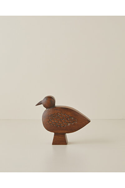 English Home Bird Ahşap Dekoratif Obje 13 cm Kahve