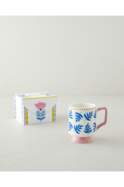 English Home Gifty Petal New Bone China Kupa 310 ml Pembe-Sarı-Mavi