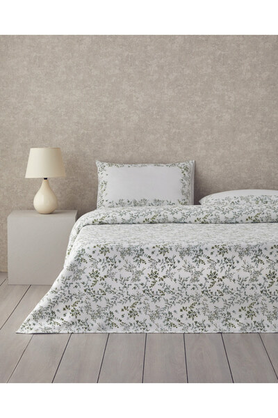English Home Natur Baskılı Çift Kişilik Pike Takımı Yeşil