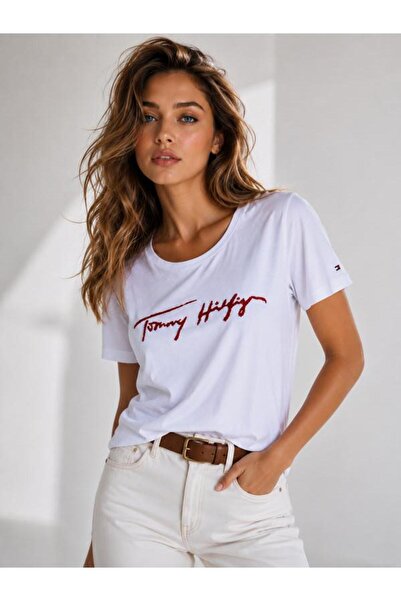 Tommy Hilfiger Stone-Plated Loose Cut Cotton T-Shirt