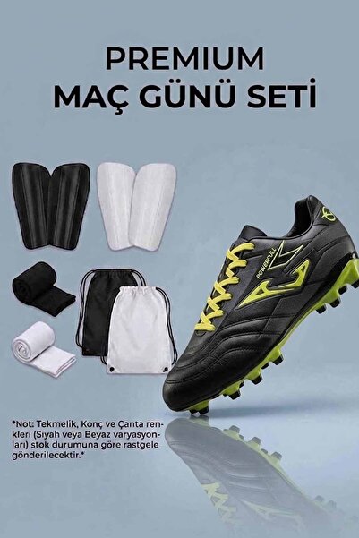 rekorsport Set fudbalskih kopački - crno-žute kopačke, pomoćna oprema u mešov...