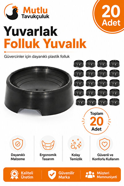 MUTLU TAVUKÇULUK Folluk Güvercin Folluğu Oval 20 Adet Yuvalık Plastik Yumurta...