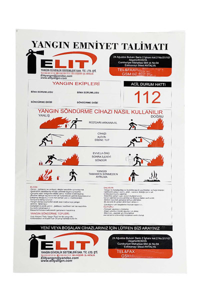 ELİT YANGIN VE GÜVENLİK SİSTEMLERİ 6kg Ruhsata Uygun Köpüklü Yangın Söndürme ...