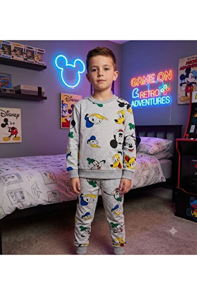 Pajama Shop Dečački set od Pamuk delova tkanine sive boje, patka, miš, dugi r...