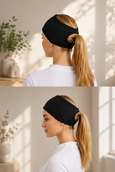 mirach 4’lü Eko Set Spor Bone Bandana Seti Beyaz Ve Siyah Kaymaz Kadın Bandana Saç Bandanası Sporcu Bonesi