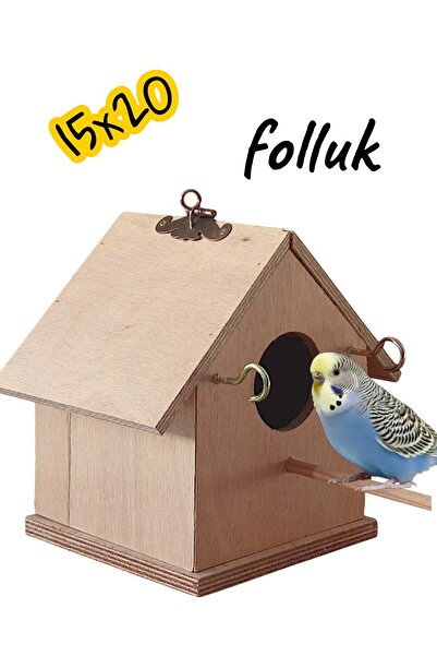 ncy Ahşap Muhabbet Kuşu Cennet Papağanı Folluk Yuvalık Kuş Evi
